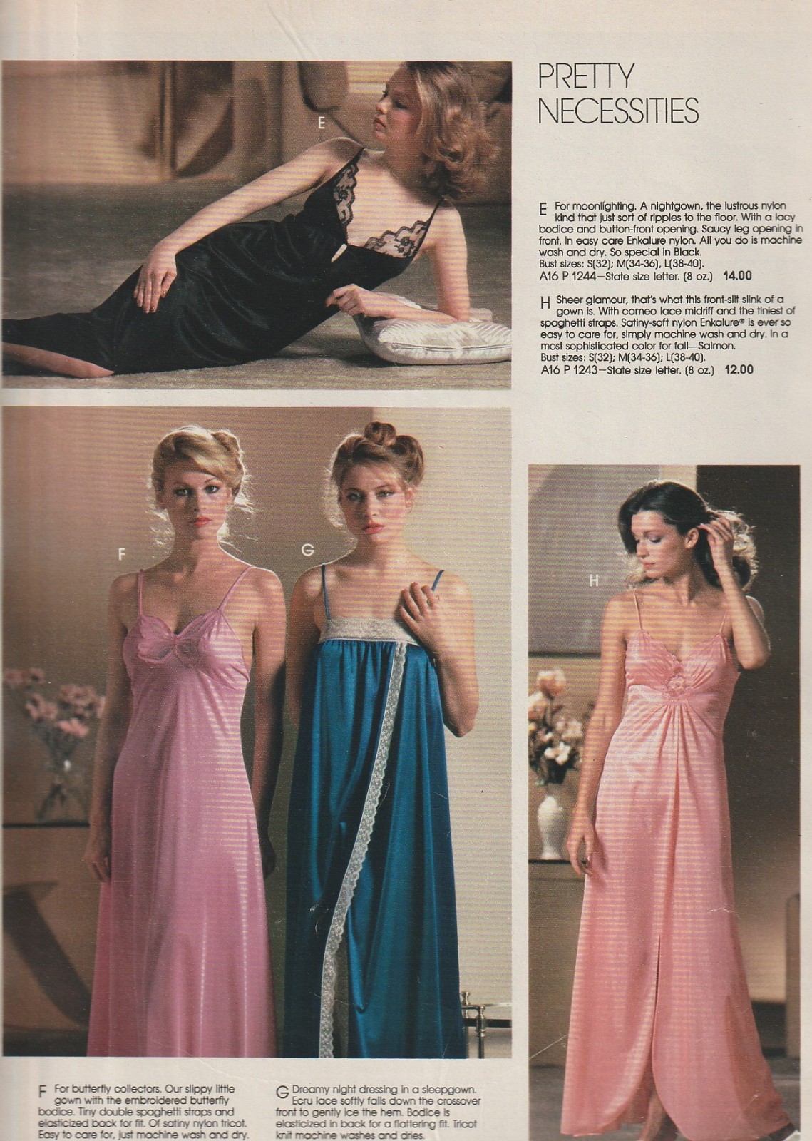 Pretty Ladies in Pretty Nighties Vintage 80’s Catalog Lingerie Photo Clipping
