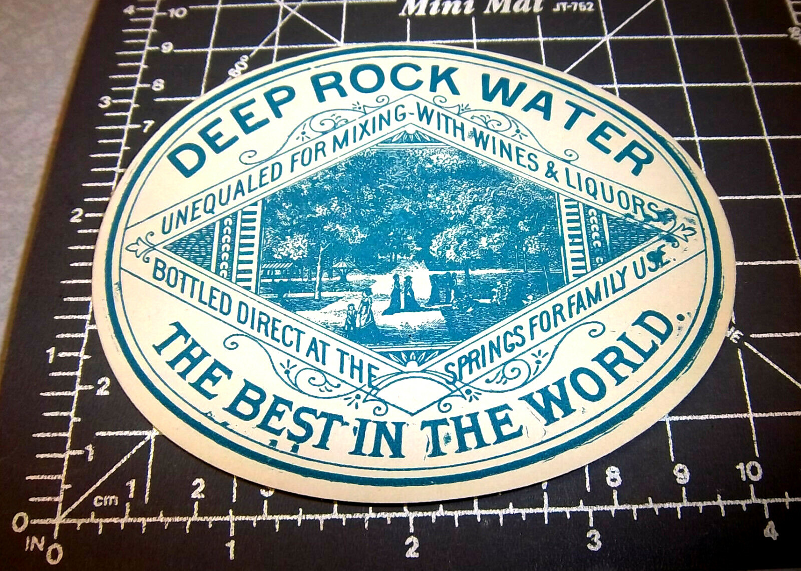 Vintage Original label, 1865 civil war era DEEP ROCK WATER label, very RARE!