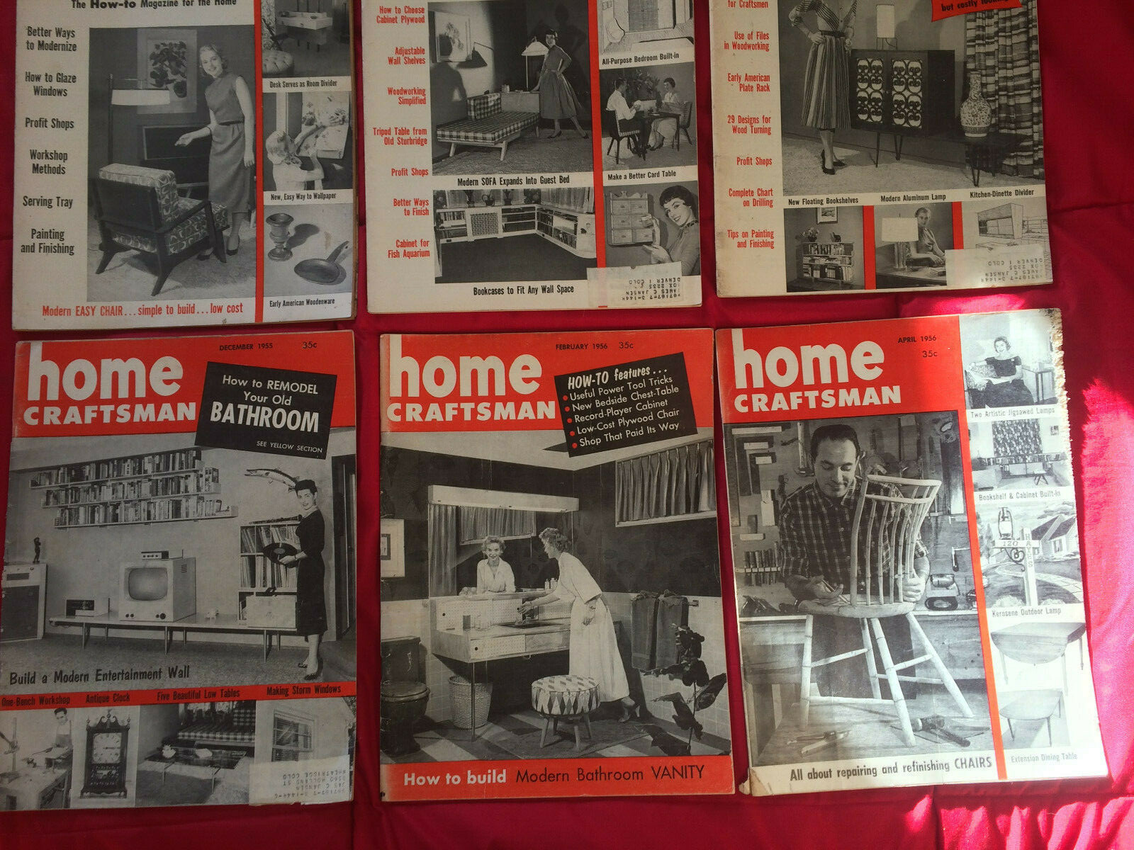 Vtg HOME CRAFTSMAN Magazines 1953-1956 Lot of 6