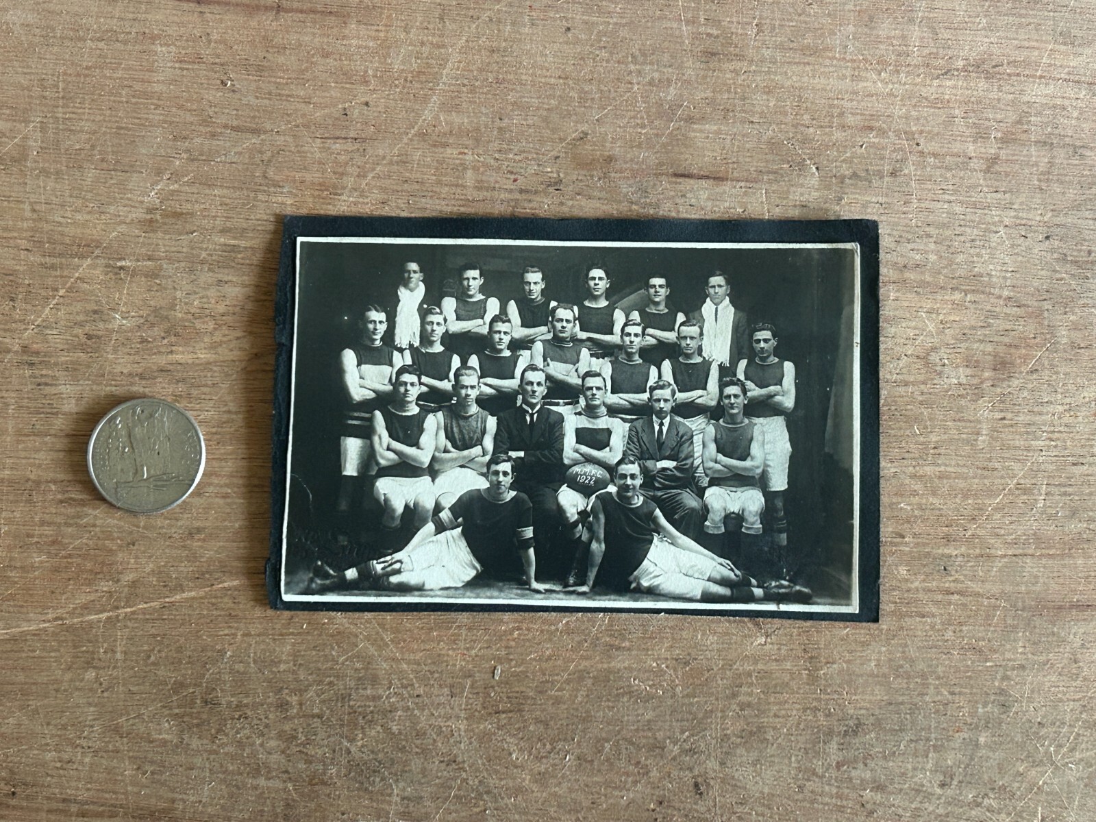 MMFC 1922 Football Club Photo B + W Adelaide Australia Photograph 3 x 4-5/8 Vtg