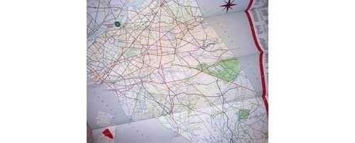 Burlington County NJ Road Map Tacony-Palmyra & Bristol Bridge 1950s NJ Roads