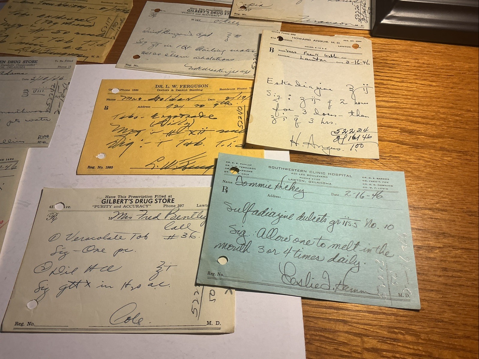 Vintage 1940’s Prescriptions Lawton, Oklahoma