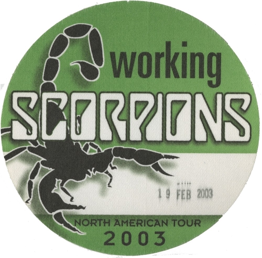 Scorpions 2003 concert tour issued Working Crew Backstage Pass