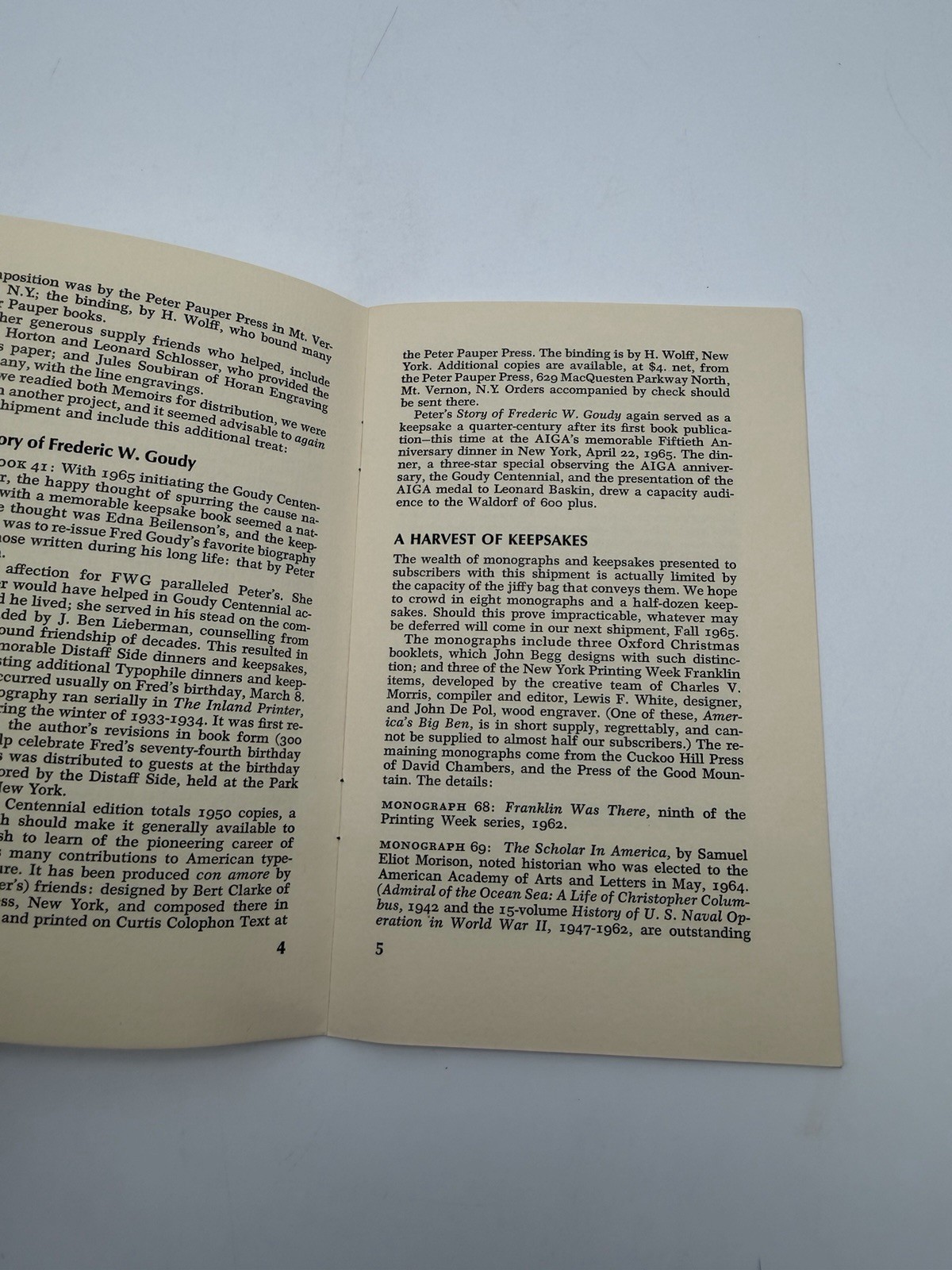Typophile Chap Book Commentary 33 Typography Private Press 1964 Pamphlet