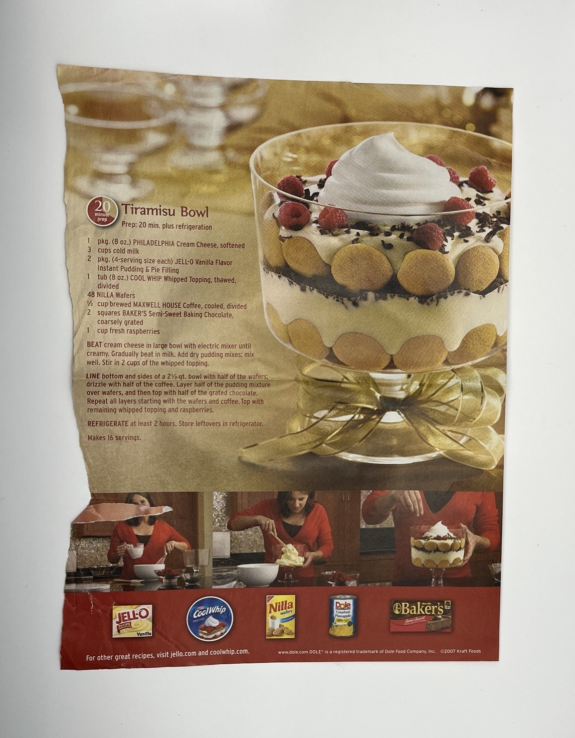 Vintage Lot of 7 Recipes from Magazines Colorful Ephemera Print Ads 2007-2008