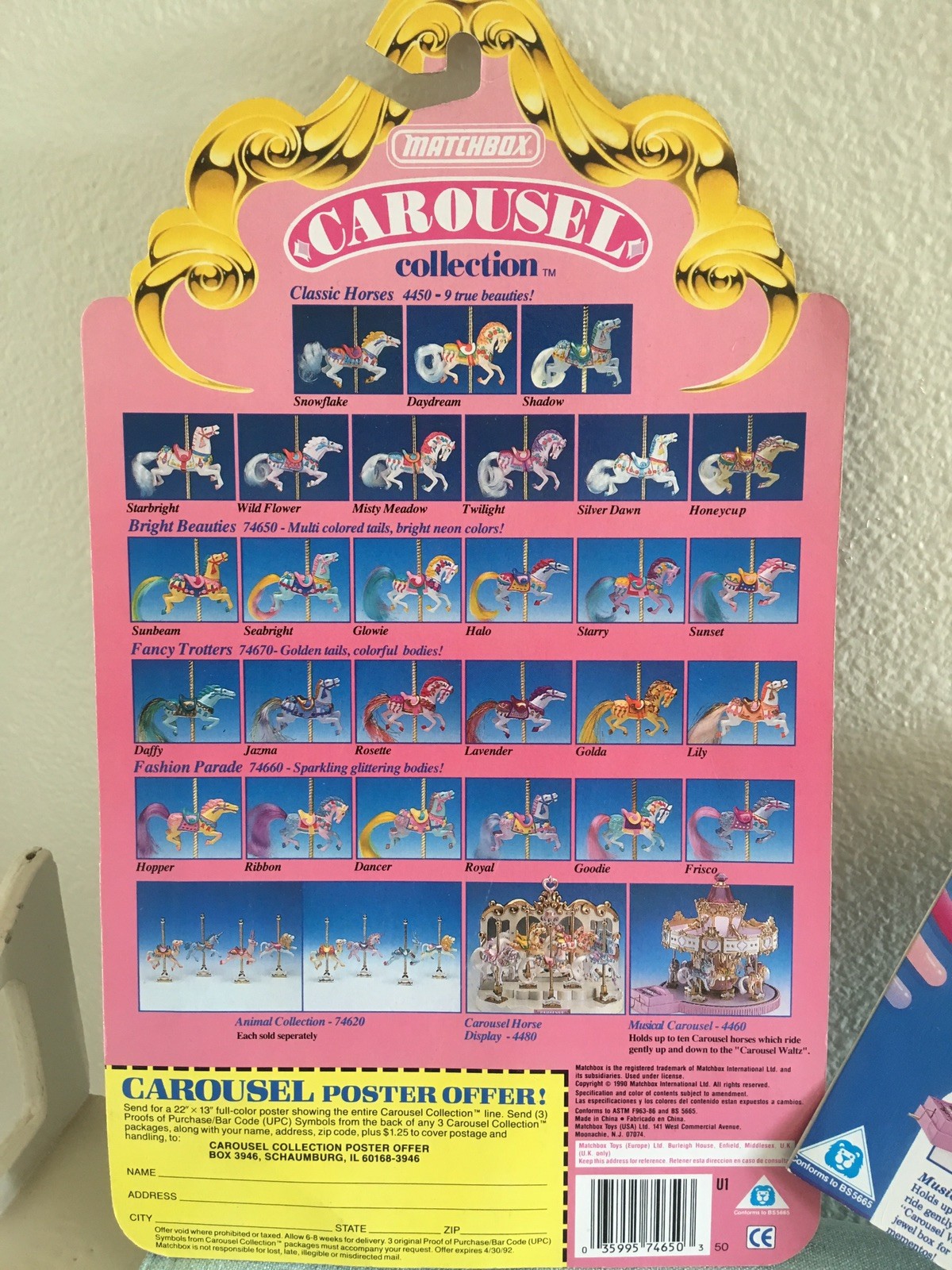 Vintage Back Cards Toy Ads Dream Bear Pamphlet Lisa Frank Carousel Horse 80s 90s