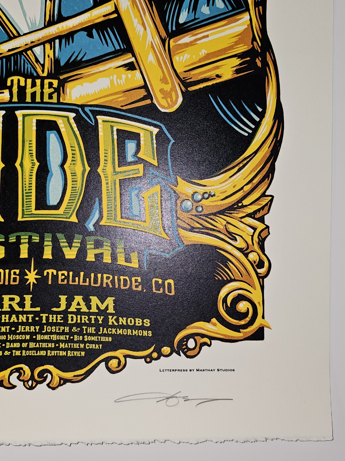 Pearl Jam Ride Fest 2016 AJ Masthay Doodled S/N AE Poster ScreenPrint Telluride