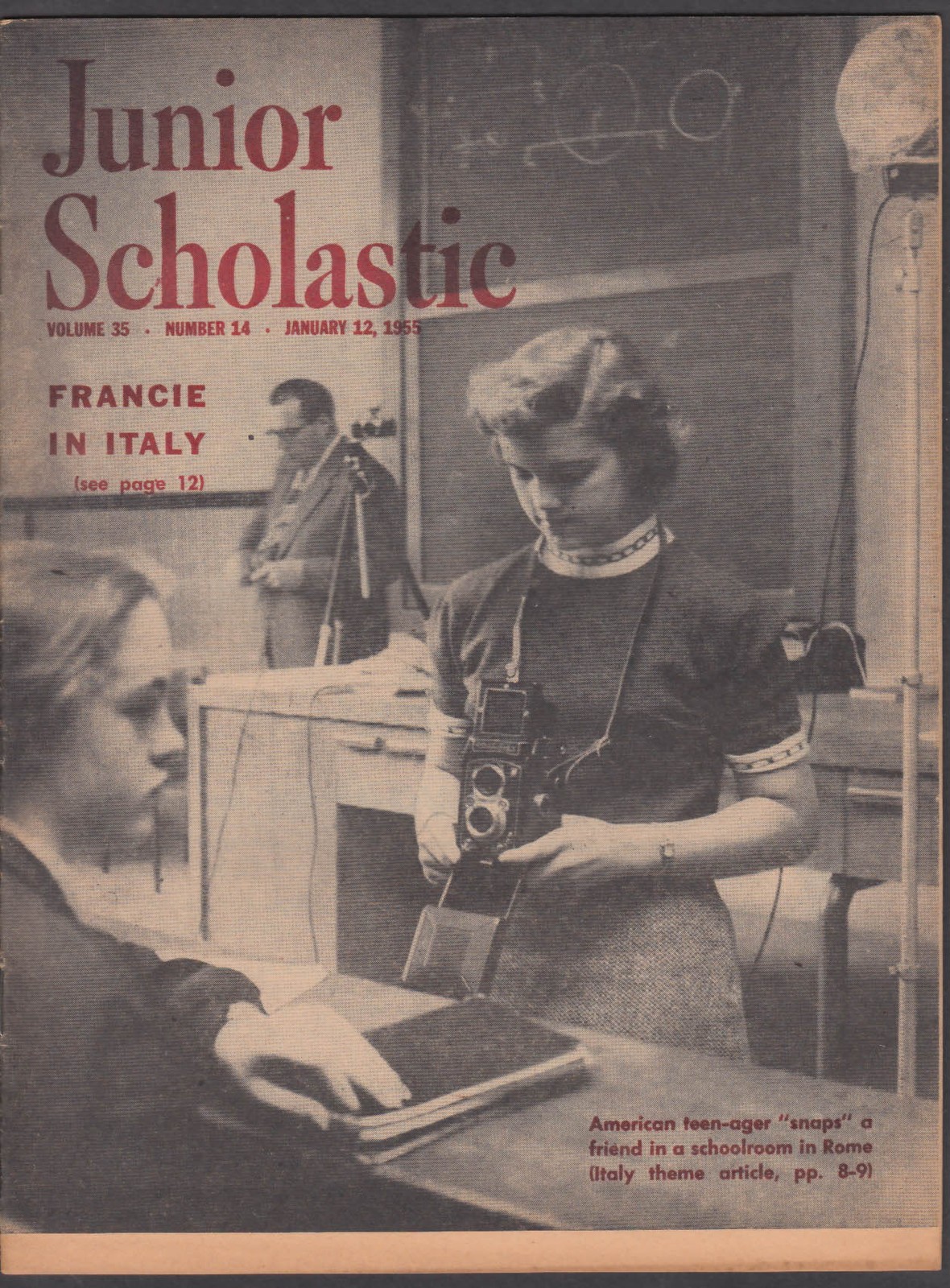 JUNIOR SCHOLASTIC Frances Huffman in Italy + 1/12 1955
