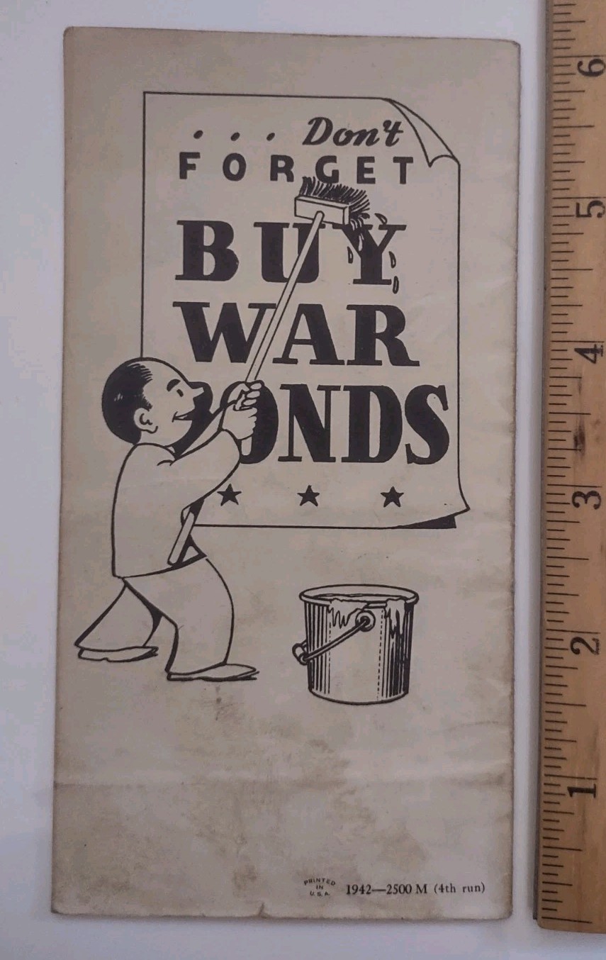1942 Studebaker How To Worry Successfully Conservation Booklet War Bonds