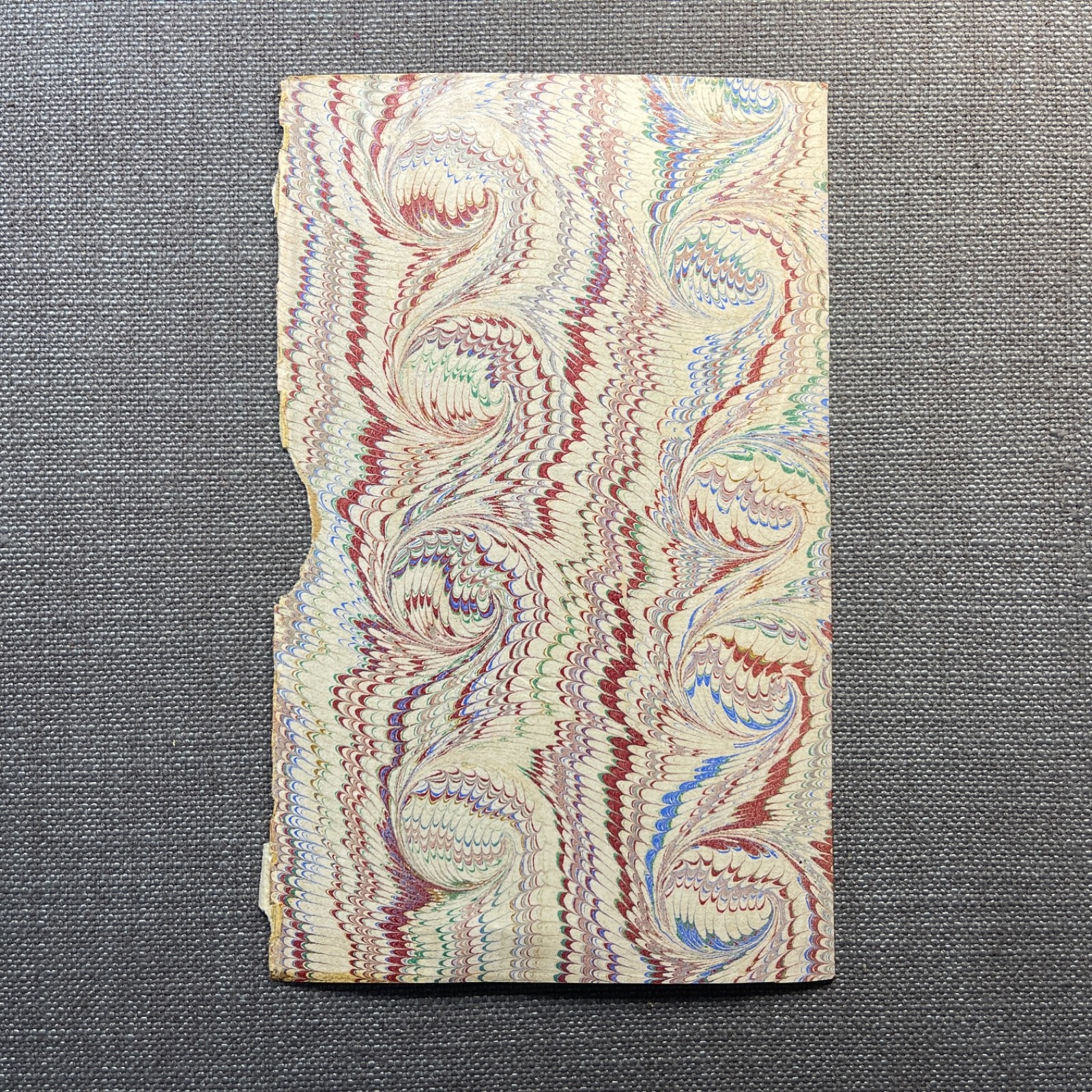 Antique Marbled End Papers Bookbinding Blue Red White Purple Lot of 3