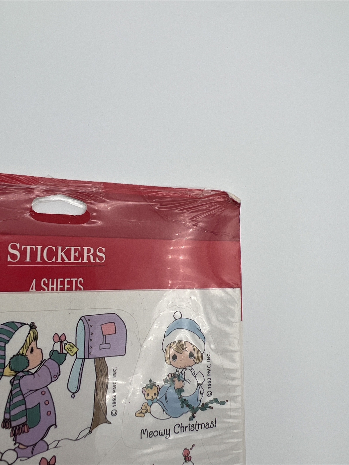 Vintage Hallmark Precious Moments Christmas Stickers 1993 4 Sheets NOS