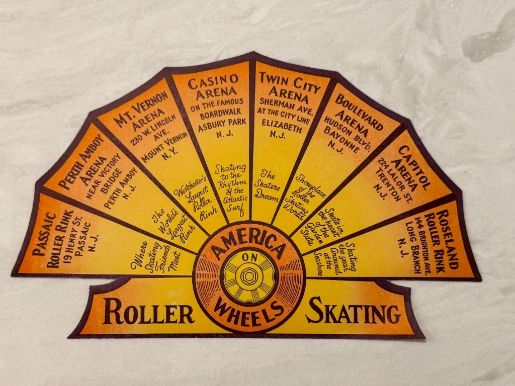 America on Wheels Roller Skating Decal Asbury Park NJ NY 8 Rinks 1950s Casino