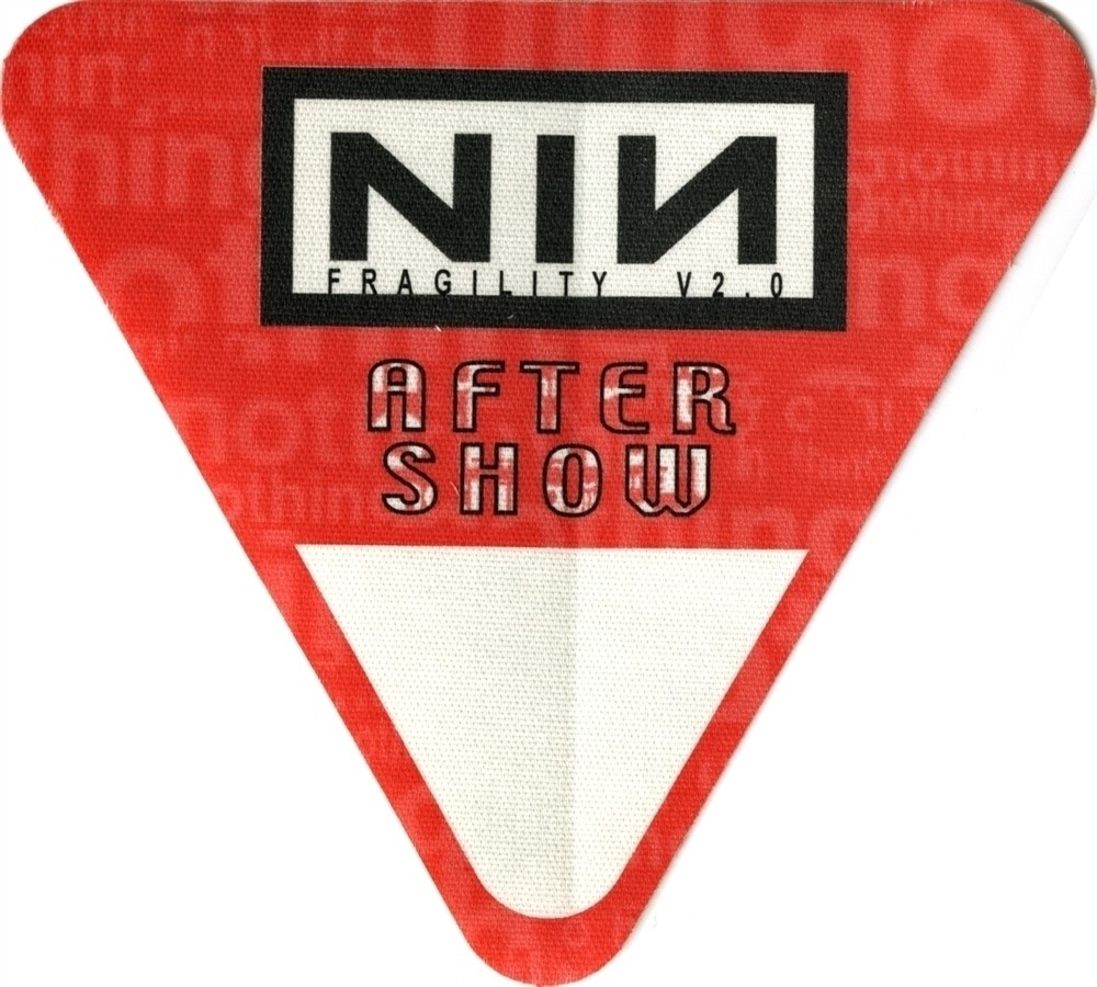 Nine Inch Nails 1999 The Fragile concert tour Aftershow Backstage Pass