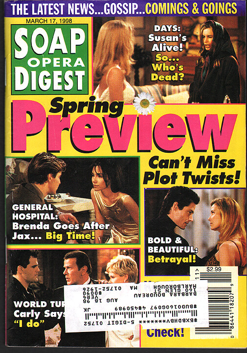 SOAP OPERA DIGEST 17 March 1998 in Near Mint condition