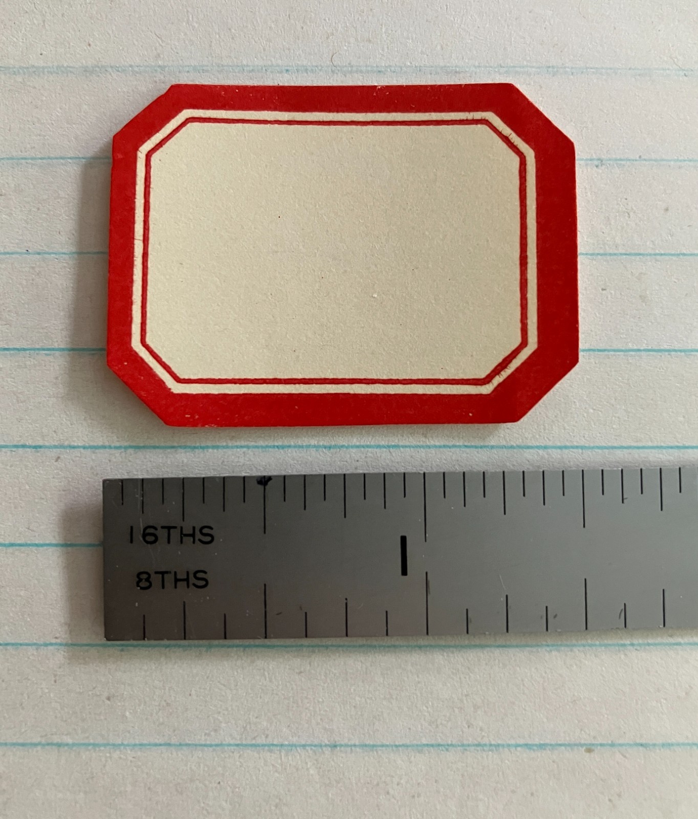 Vintage Dennison Gummed Red Border Labels 1-1/2” x 1-1/8” – Lot of 10