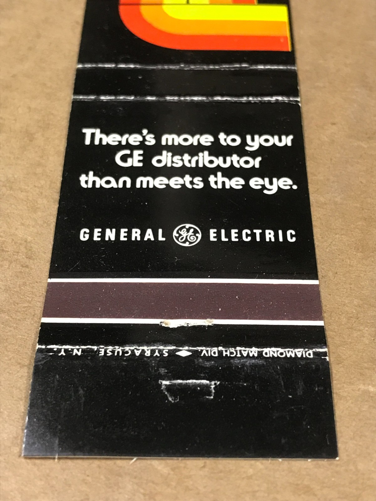Vintage General Electric Distributers – Matchcover, Matchbook
