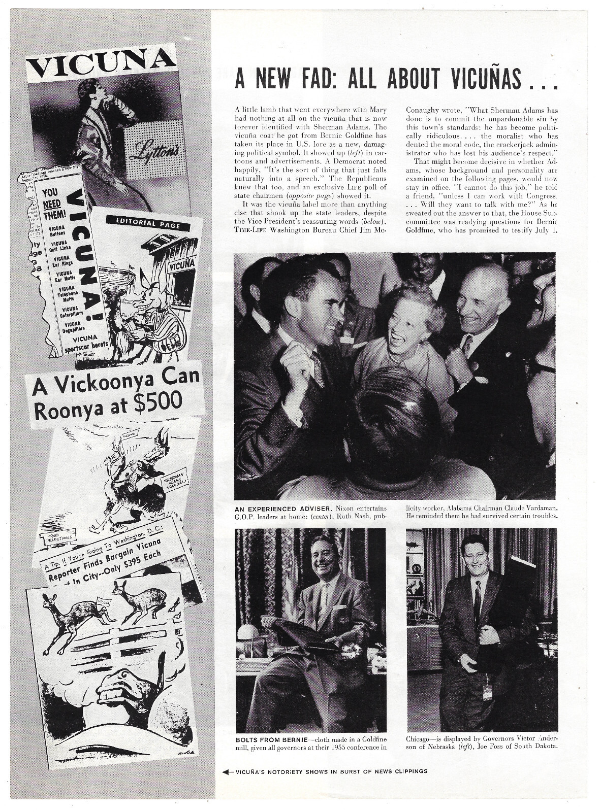 Vicunas Magazine Print Vintage Advertisement Animals Editorial Cartoon 1958