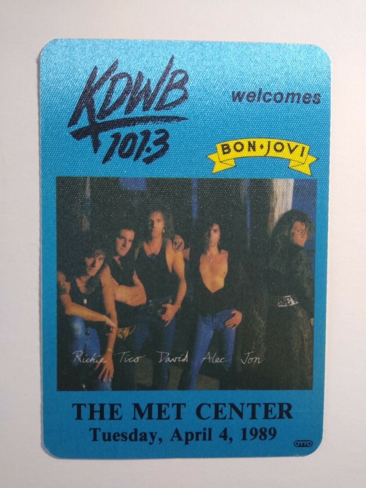 Bon Jovi Backstage Concert Pass Original 1989 Hard Rock Music Band Color Photo