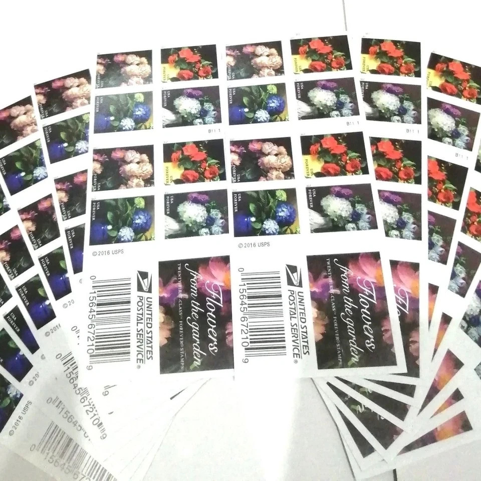 100 Flowers from the Garden Forever Stamps – 5 Sheets / 20 Each