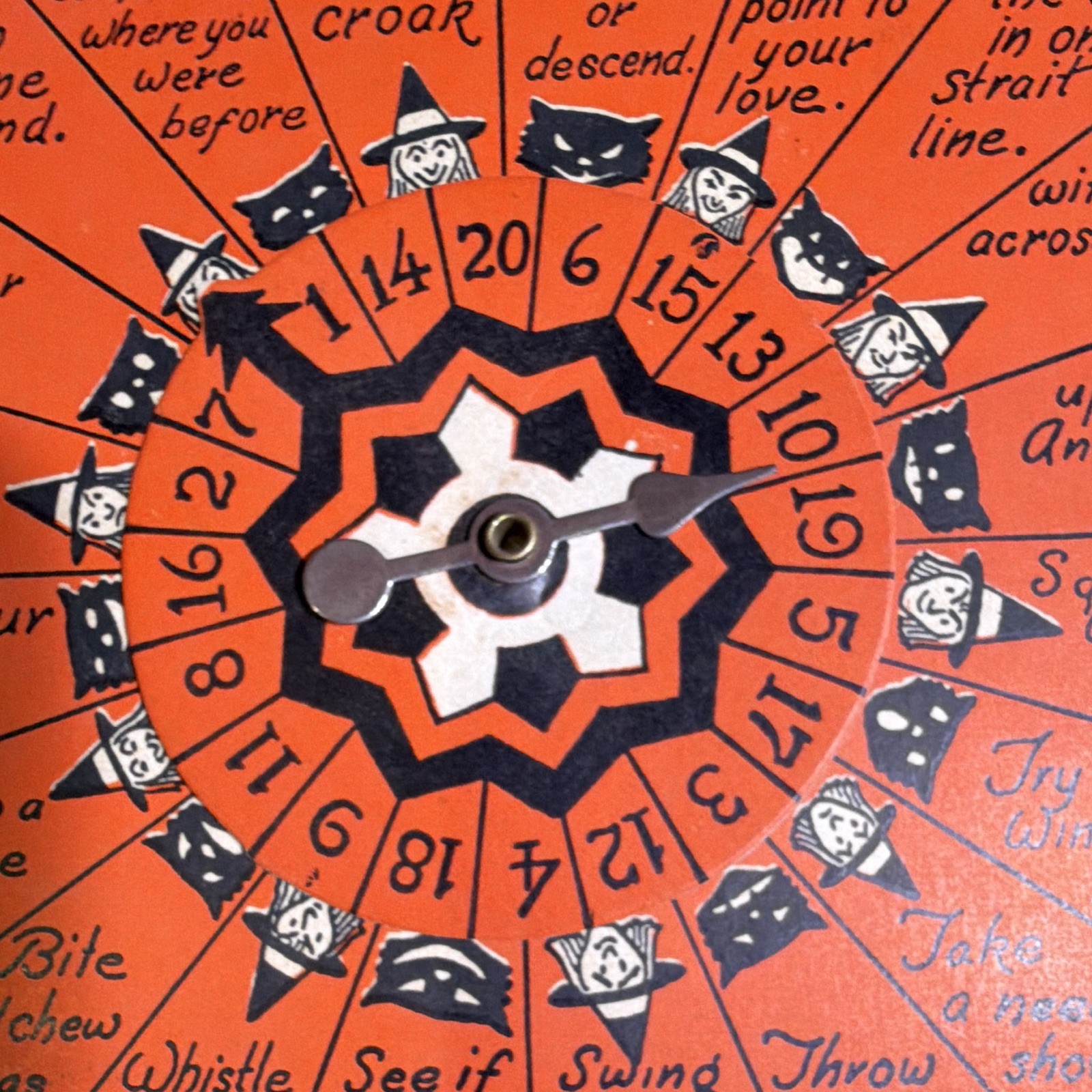 Halloween Fortune & Stunt Game “Whirl-O Fortunes” by Sandra Pearl Paper Sheet