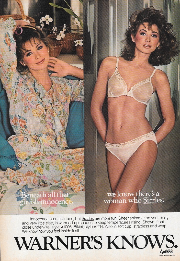 Vintage 80’s Warner’s Lingerie Bra Photo Ad Clipping BOOST