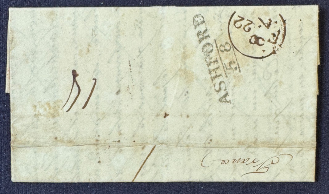 ANGELETERRE – Letter From ASHFORD To LA ROCHELLE / 1822 / “More To Pay”