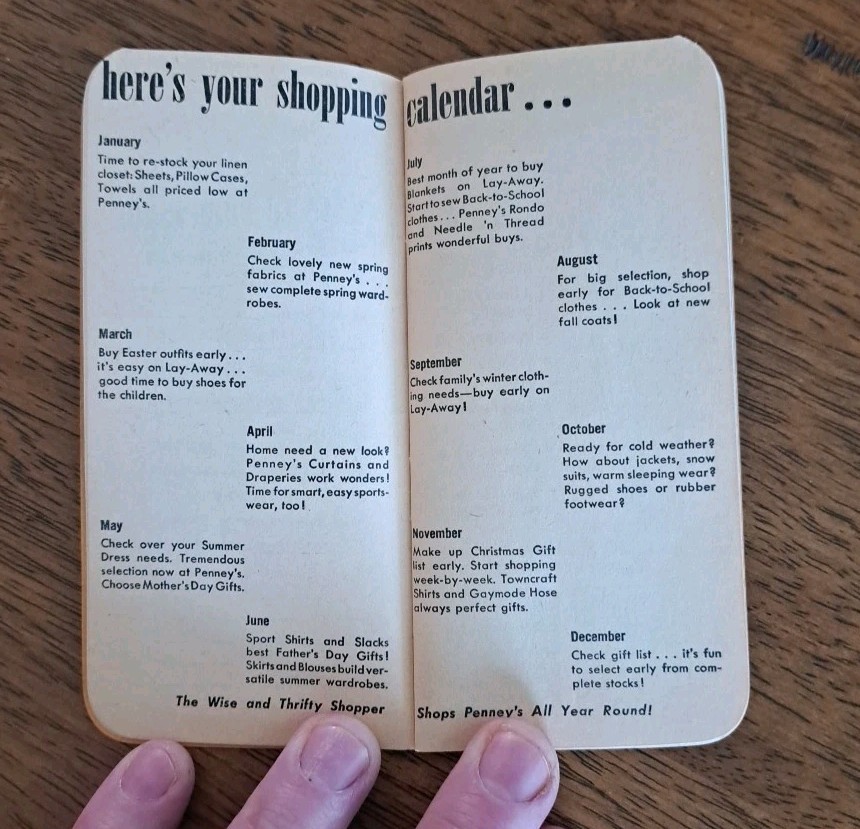 Pennys Gift Booklet c1930s aka JC Pennys Vintage Great Shape