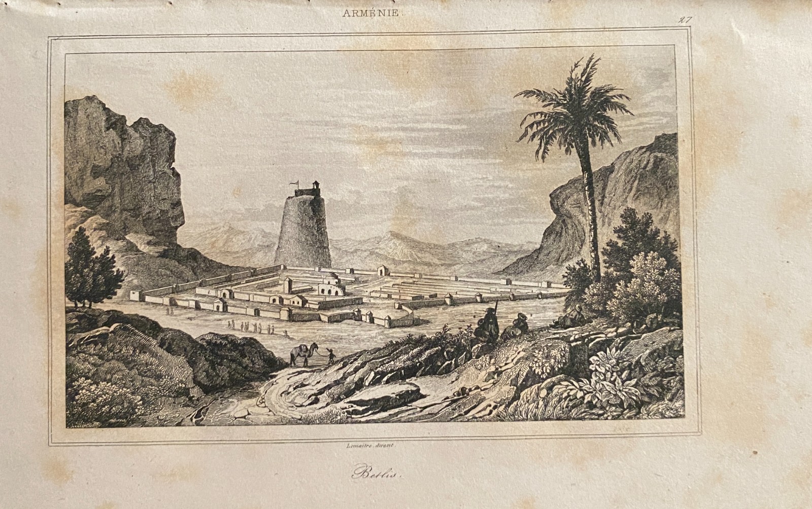 ENGRAVING ARMENIA 1838 BETLIS 19th Century