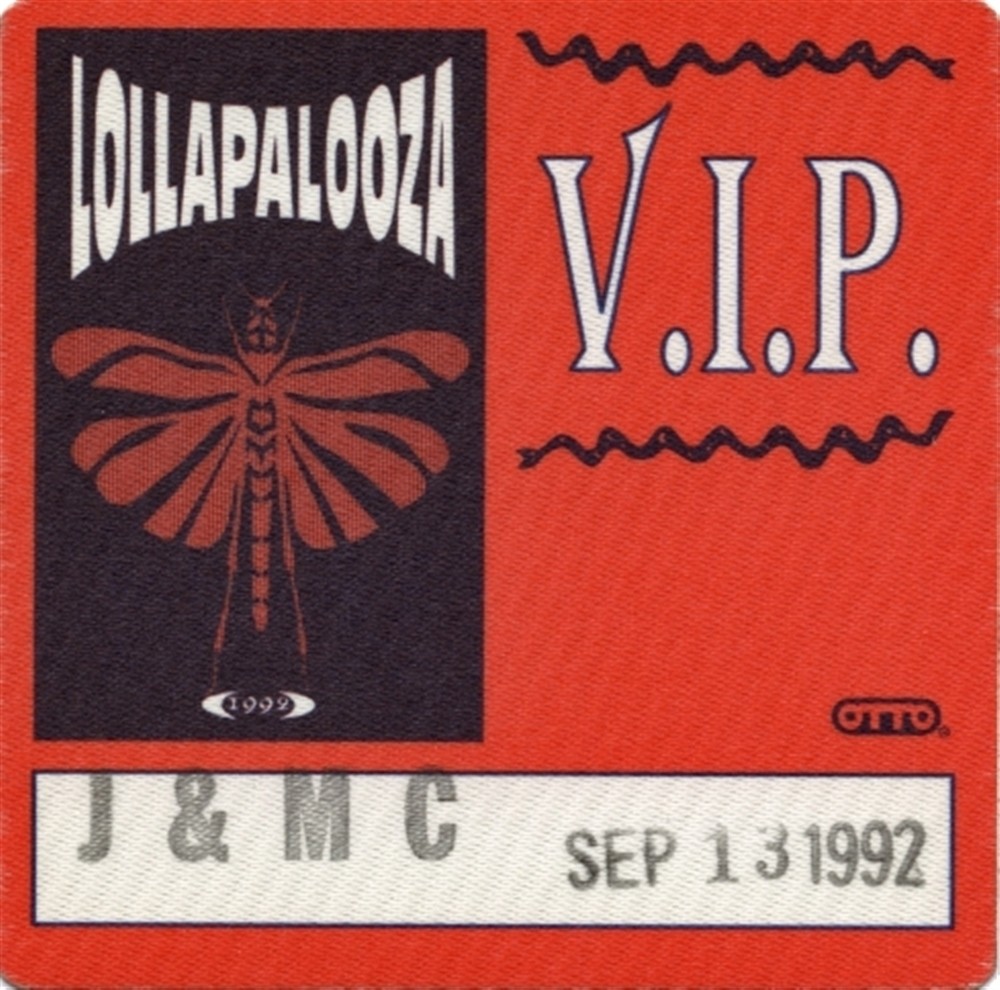 Pearl Jam 1992 Lollapalooza concert w/ Soundgarden tour issued Backstage Pass