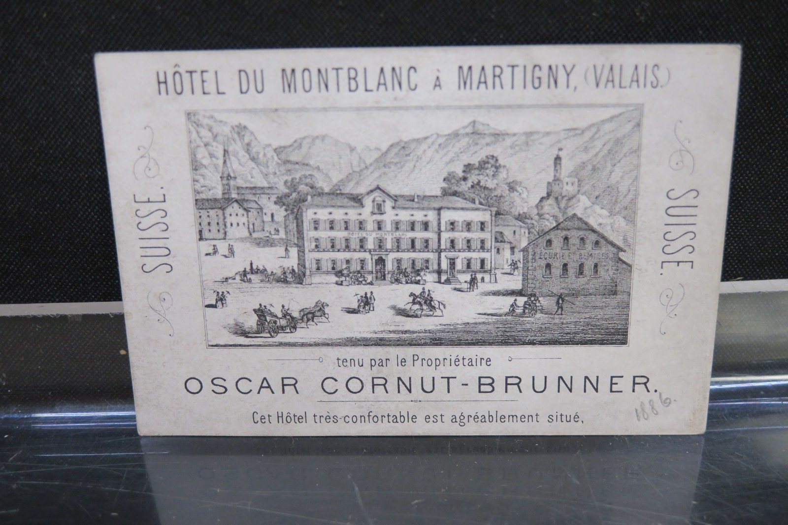 Hotel Du Montblanc Martigny Switzerland Vintage Business Card 1880’s