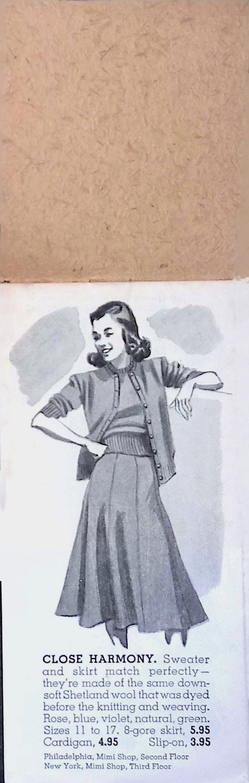 John Wanamaker Fall Fashion Advertisement 1940s Philadelphia NY Mimi Shop