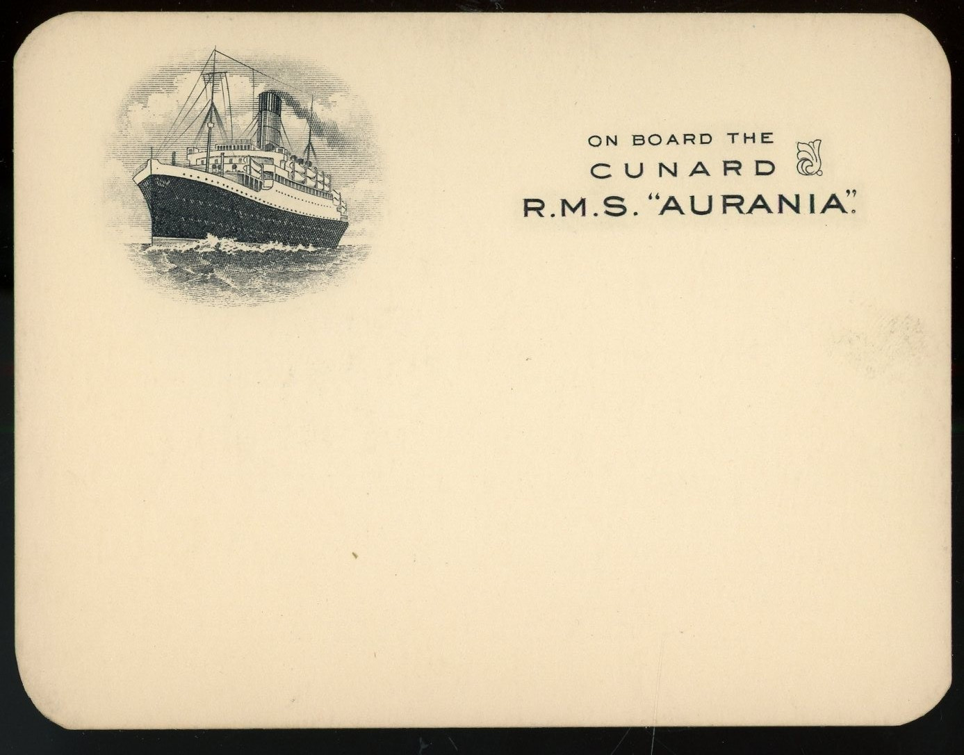 CUNARD OCEAN LINER R.M.S. “AURANIA” CARD !! F248