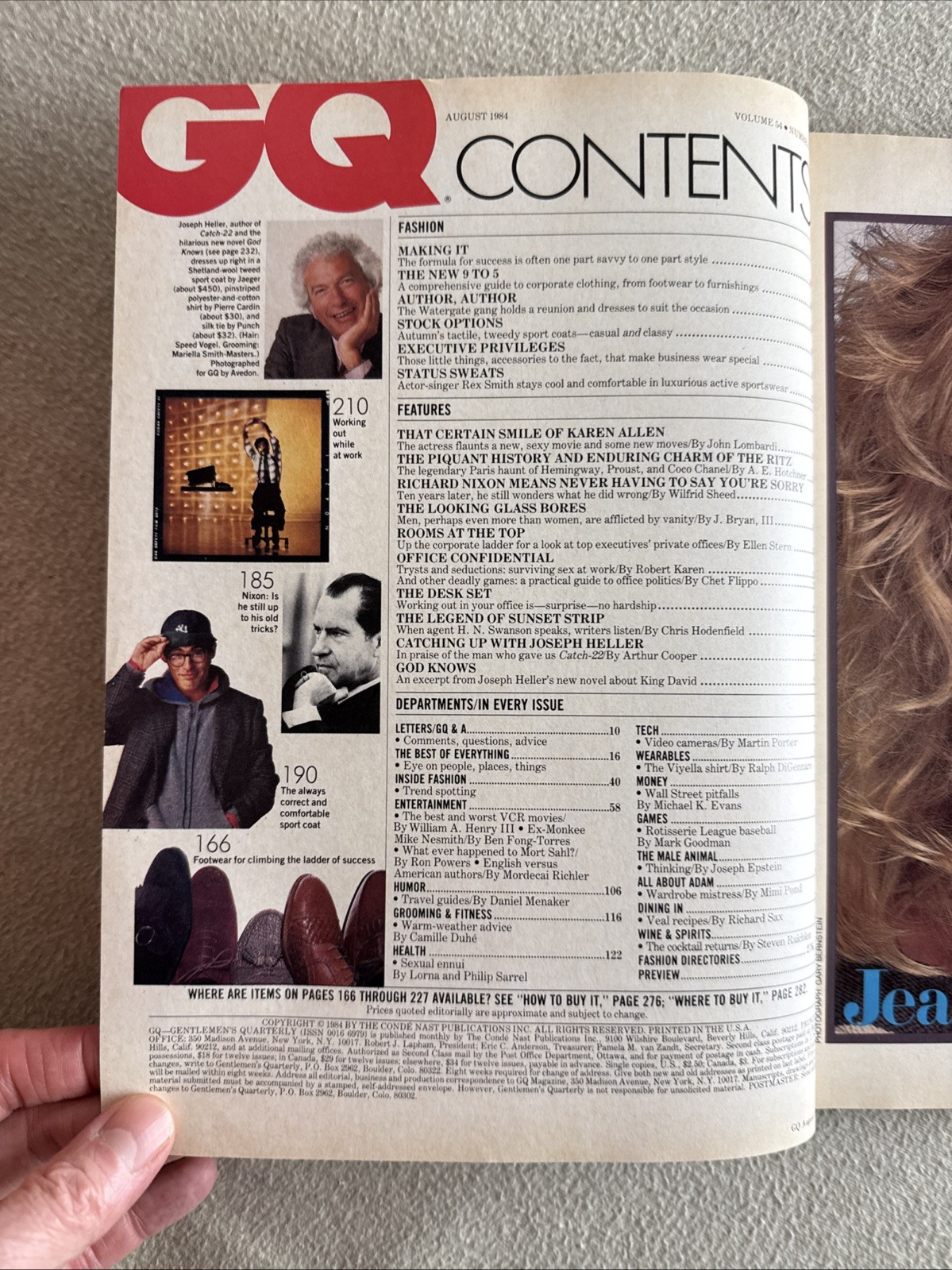 AUGUST 1984 GQ – GENTLEMANS QUARTERLY fashion magazine JOSEPH HELLER