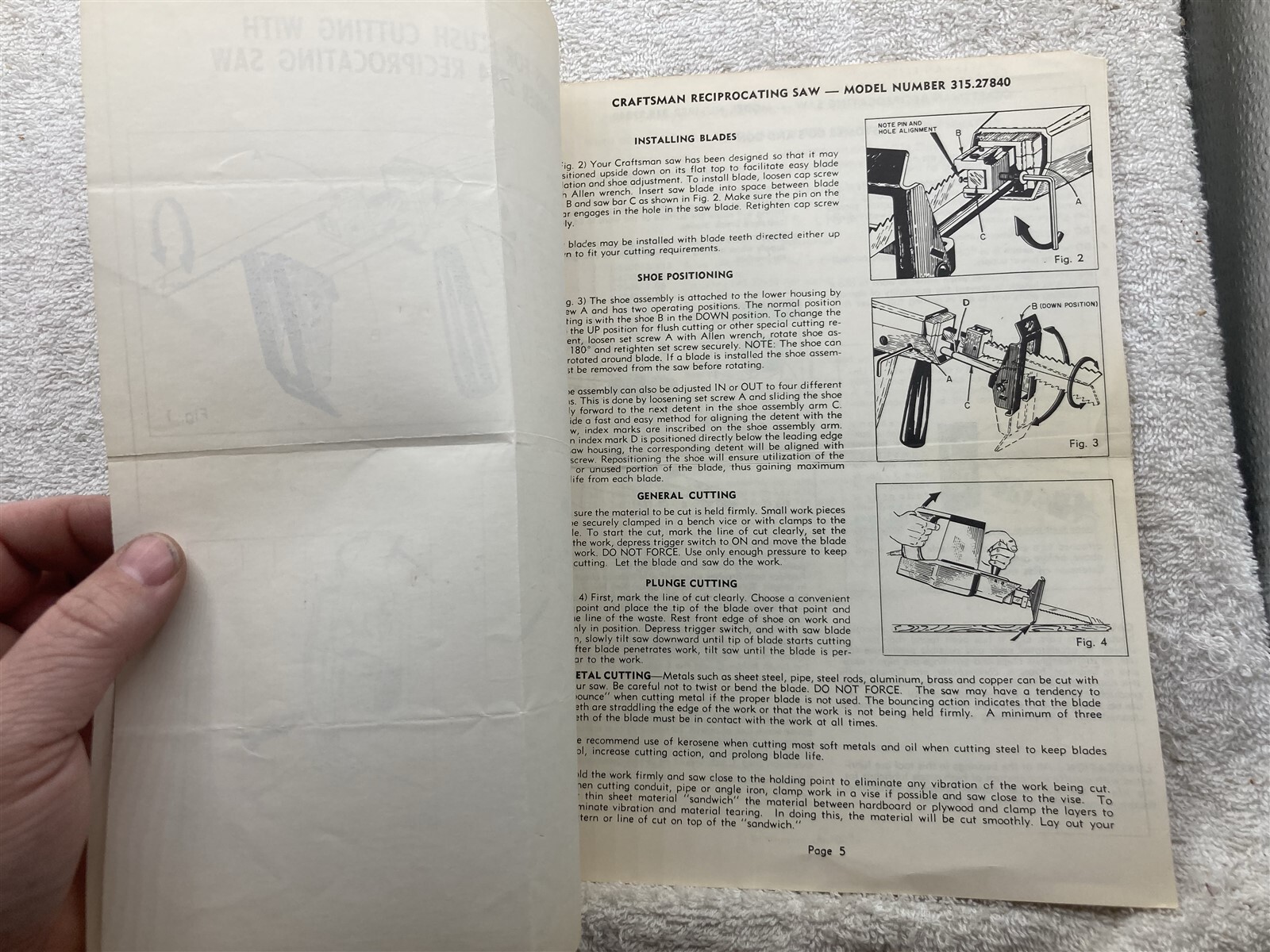 1986 Craftsman Sears Dual Speed Reciprocating Saw 900.271220 Owners Manual Vtg