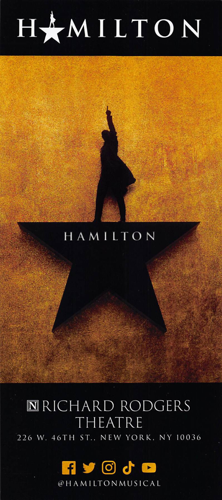 Hamilton 2023 Ad Flyer Broadway New York City