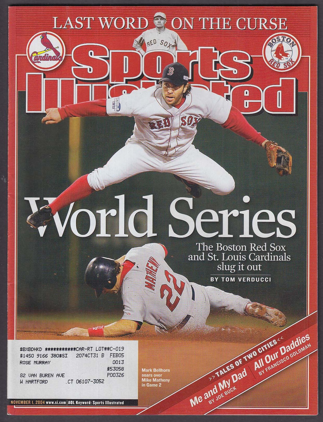 SPORTS ILLUSTRATED Mark Bellhorn Mike Matheny Daunte Culpepper + 11/1 2004