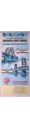 Burlington County NJ Road Map Tacony-Palmyra & Bristol Bridge 1950s NJ Roads