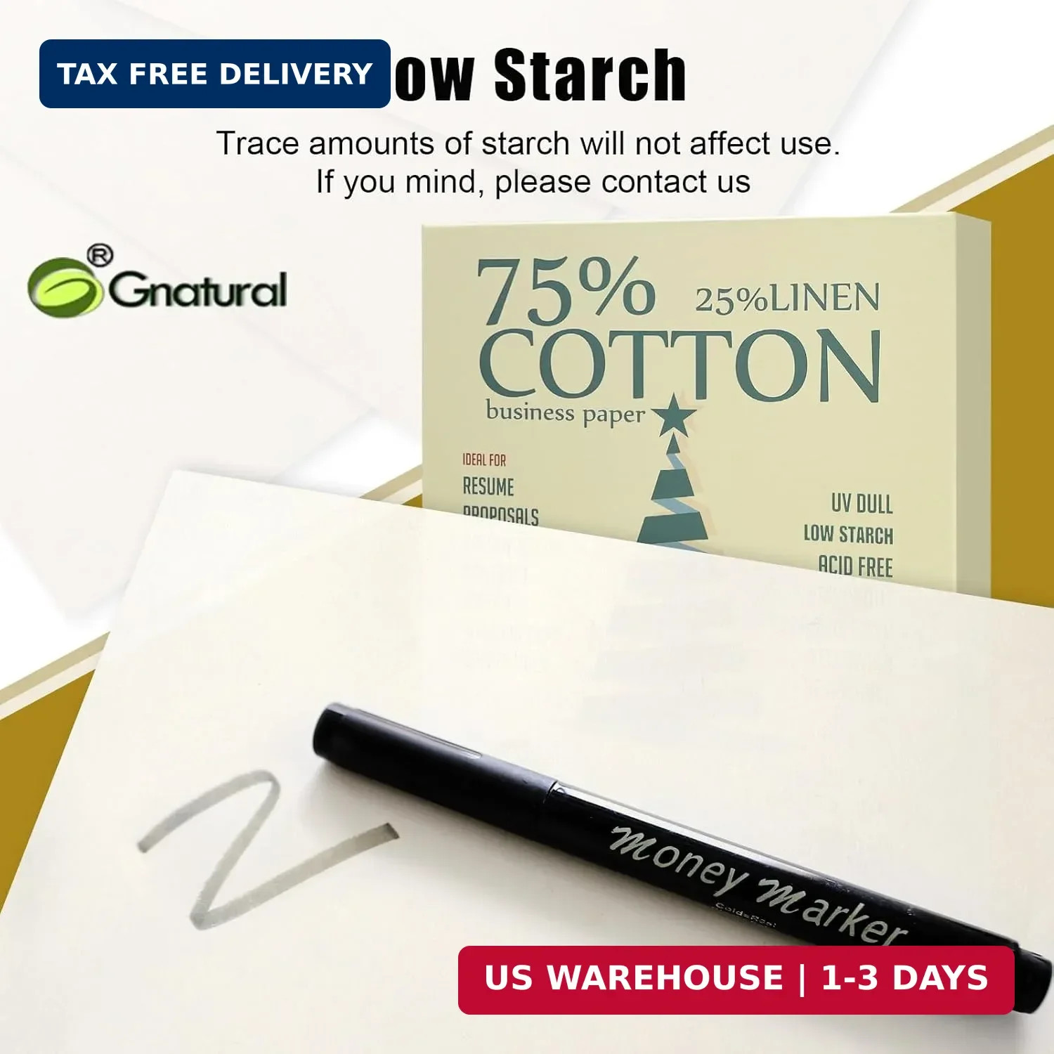 75% Cotton 25% Linen Business Paper, Ivory 85gsm 8.5″W x 11″L Resume Paper, Won’