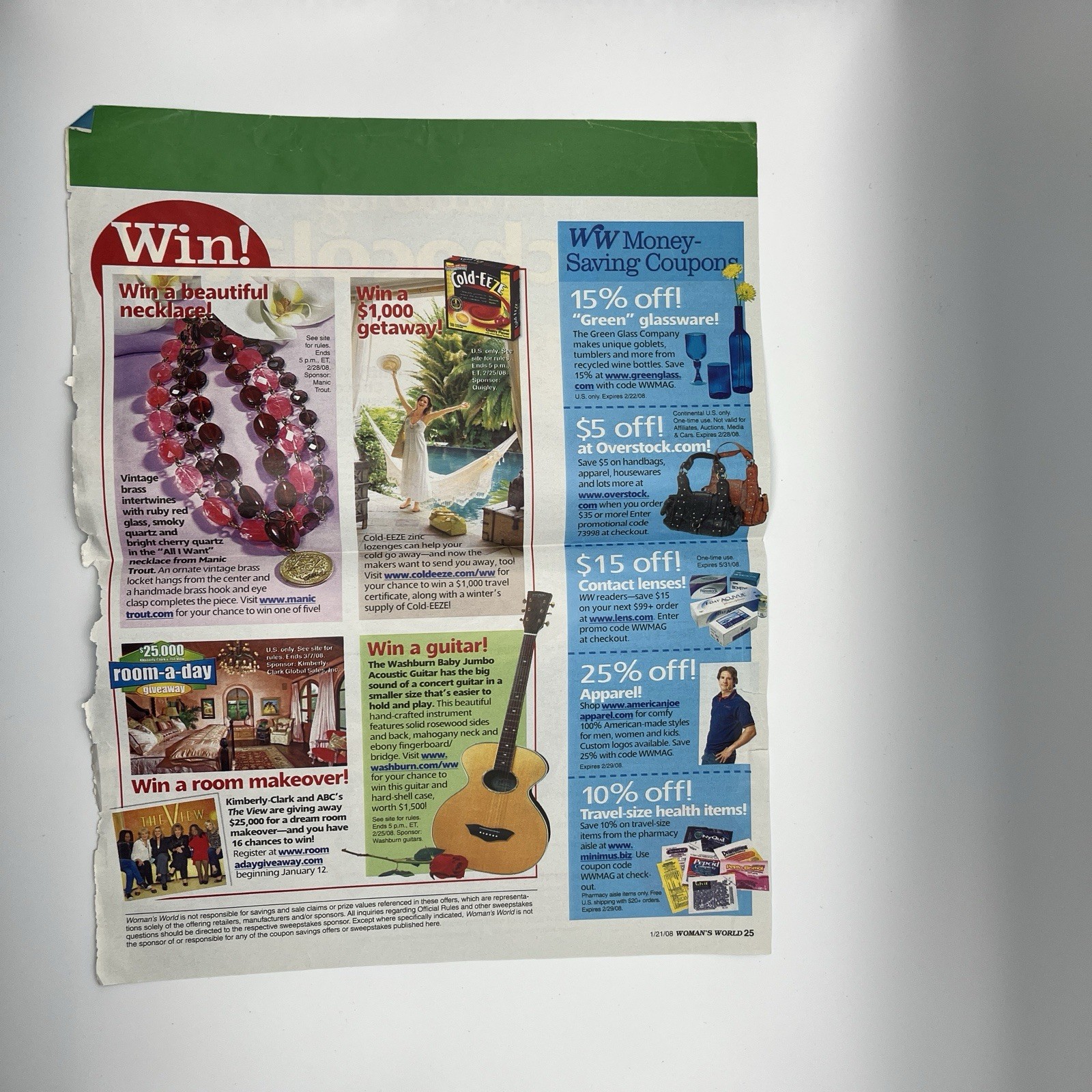 Vintage Lot of 7 Recipes from Magazines Colorful Ephemera Print Ads 2007-2008