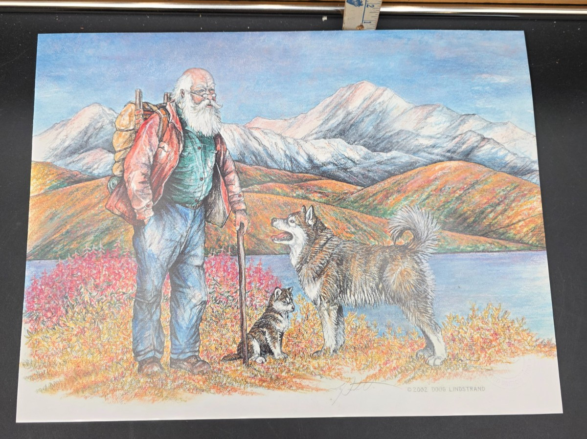 Vintage 2002 Doug Lindstrand Husky Sled Dogs Print Limited Edition 2000
