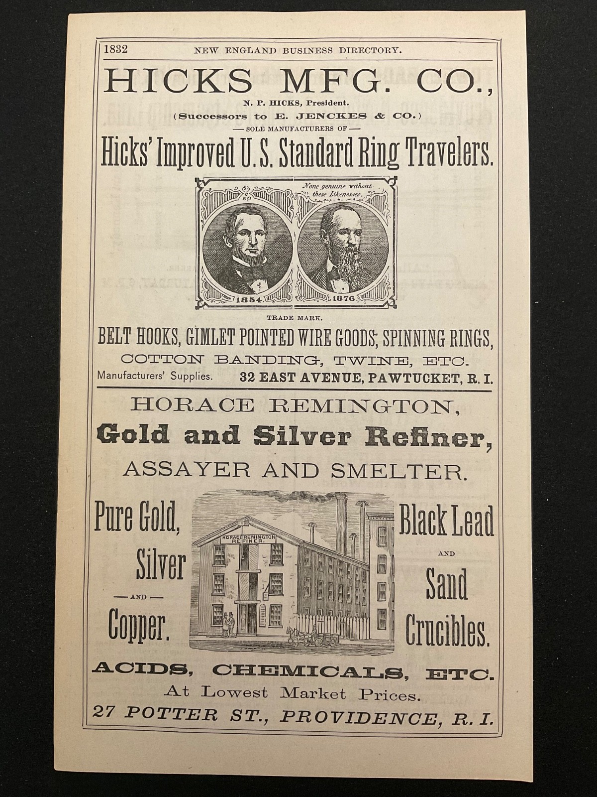 1883 Antique Ad Page Merchants & Miners Steamship Line RI, Morse Submarine Armor