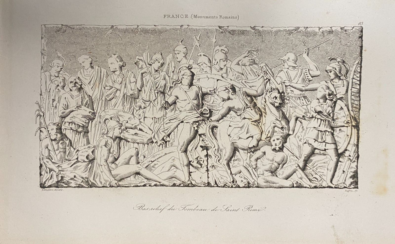 Engraving France “Bas Relief Of The Tomb Of Saint Remy In Provence”