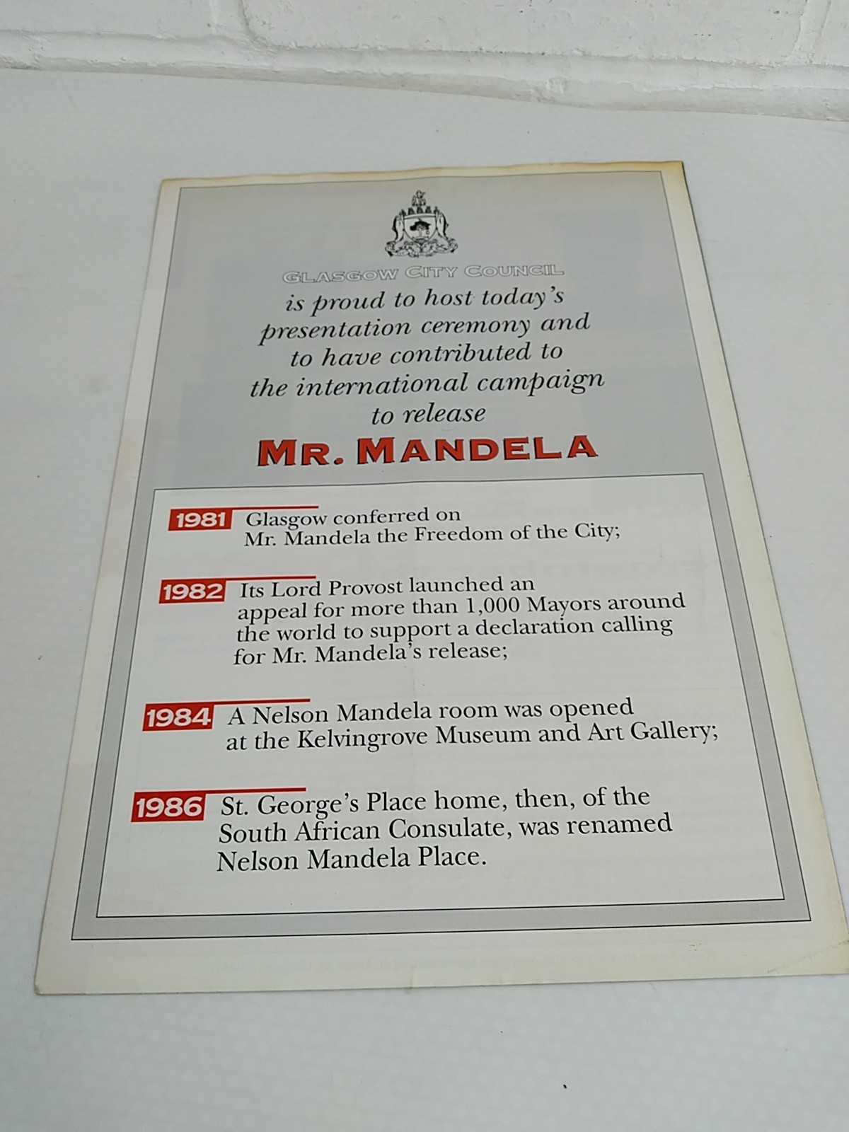 2 Seperate Programmes From Nelson Mandela’s Scottish Visit 1993