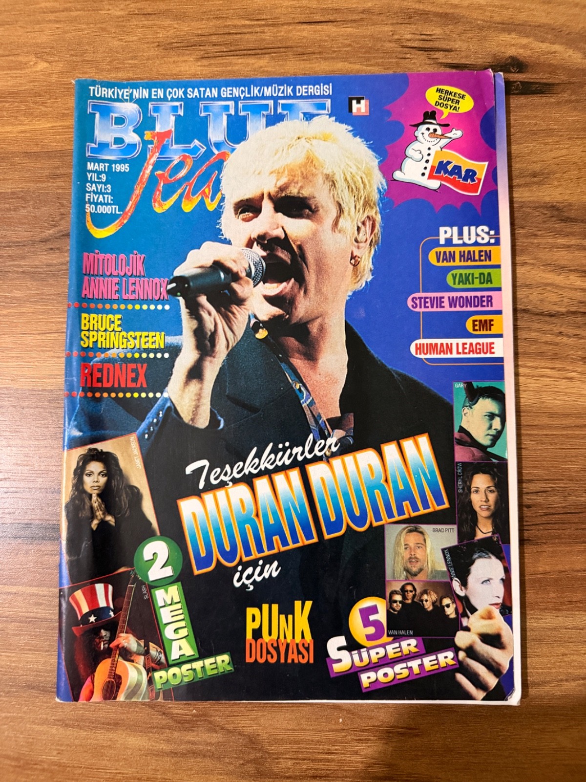 Rare Turkish Blue Jean Magazine Duran Duran Cover Van Halen Annie Lennox 1995