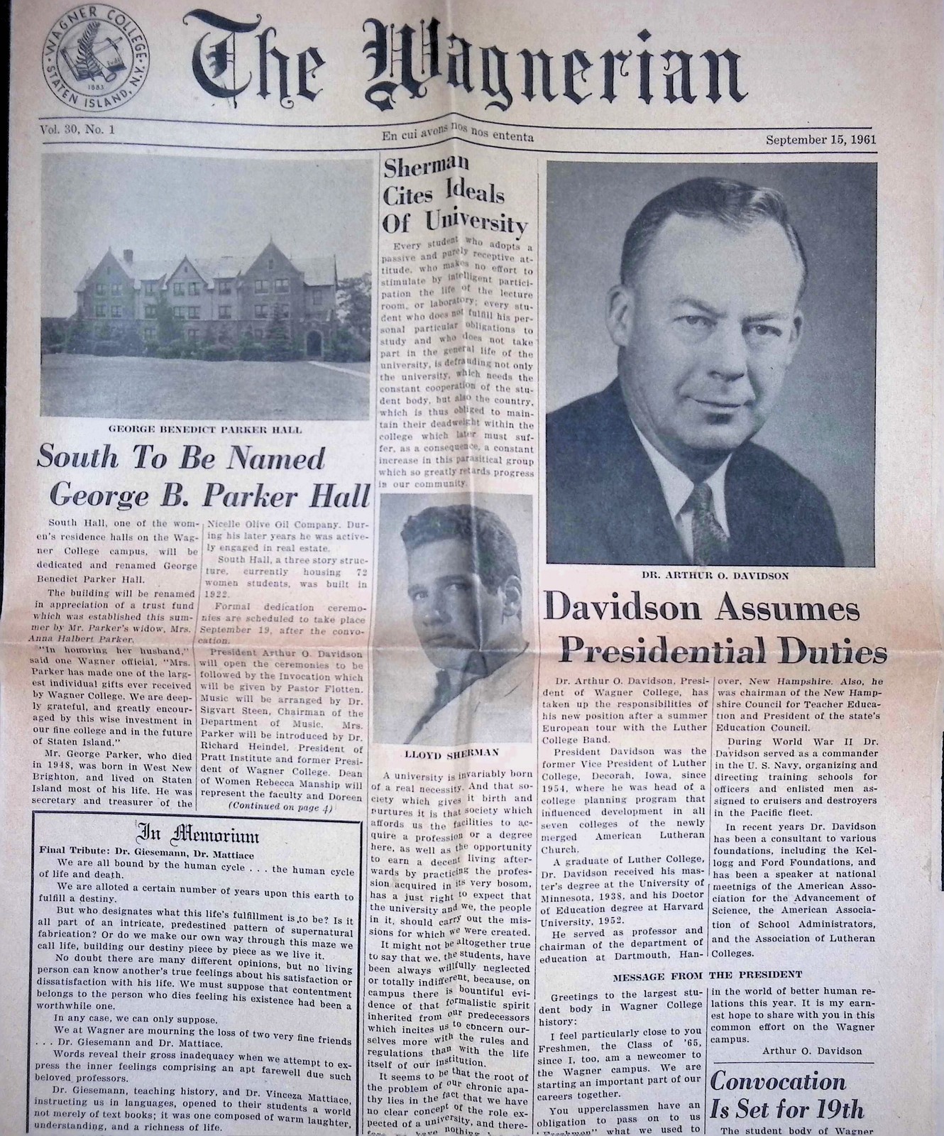 Wagner College Commencement Paper 1940s Mayor O’Dwyer NY Broadsheet Blue Ink