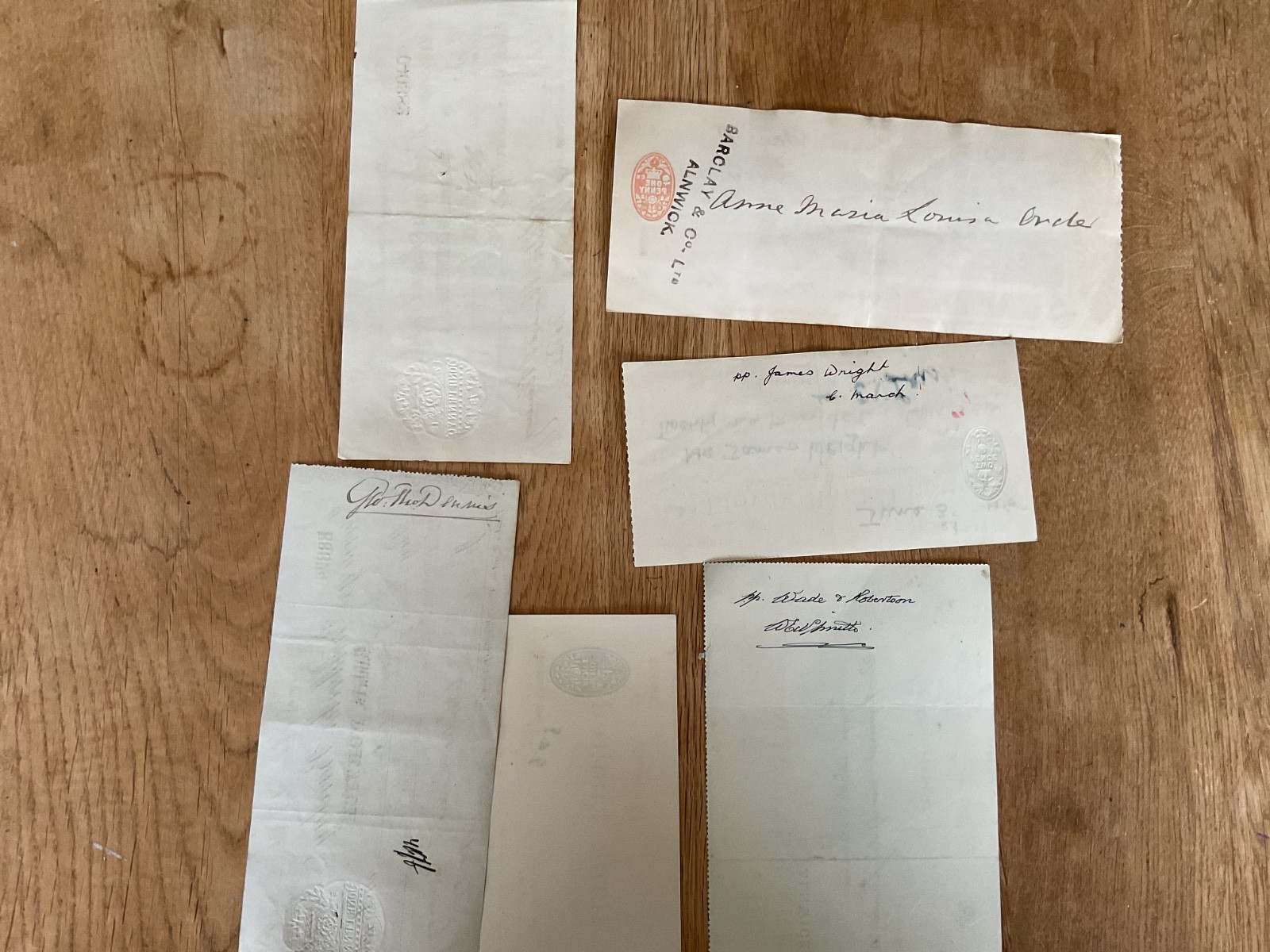 British vintage used cheques 6 items B5337