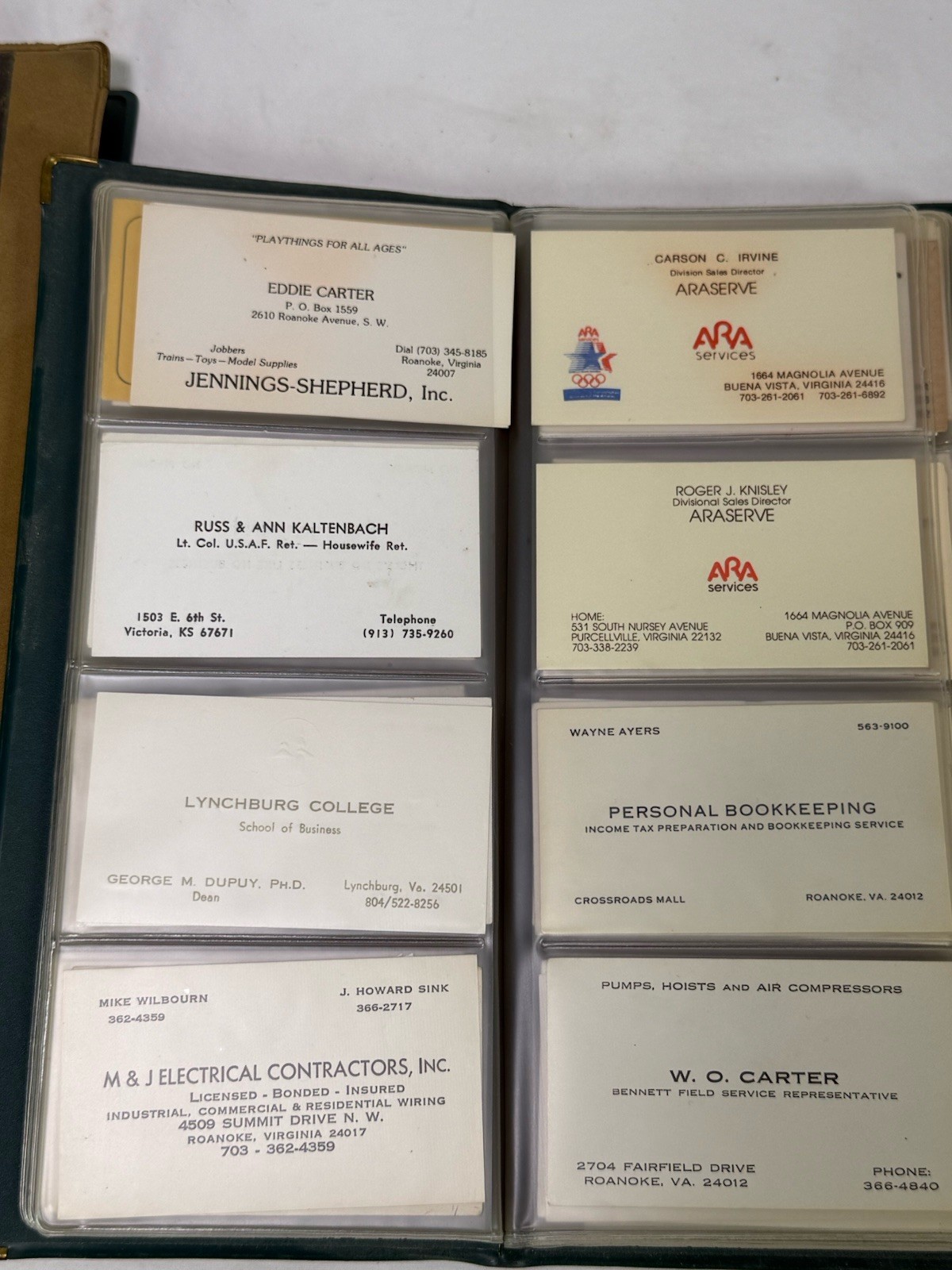 Vintage 1950 To 1990 Mid Century Business Card Binders & Cards Nice Collection