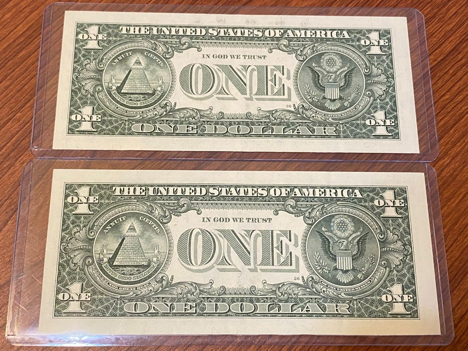 Sequence One Dollar Bills US Banknotes with Series 2017A