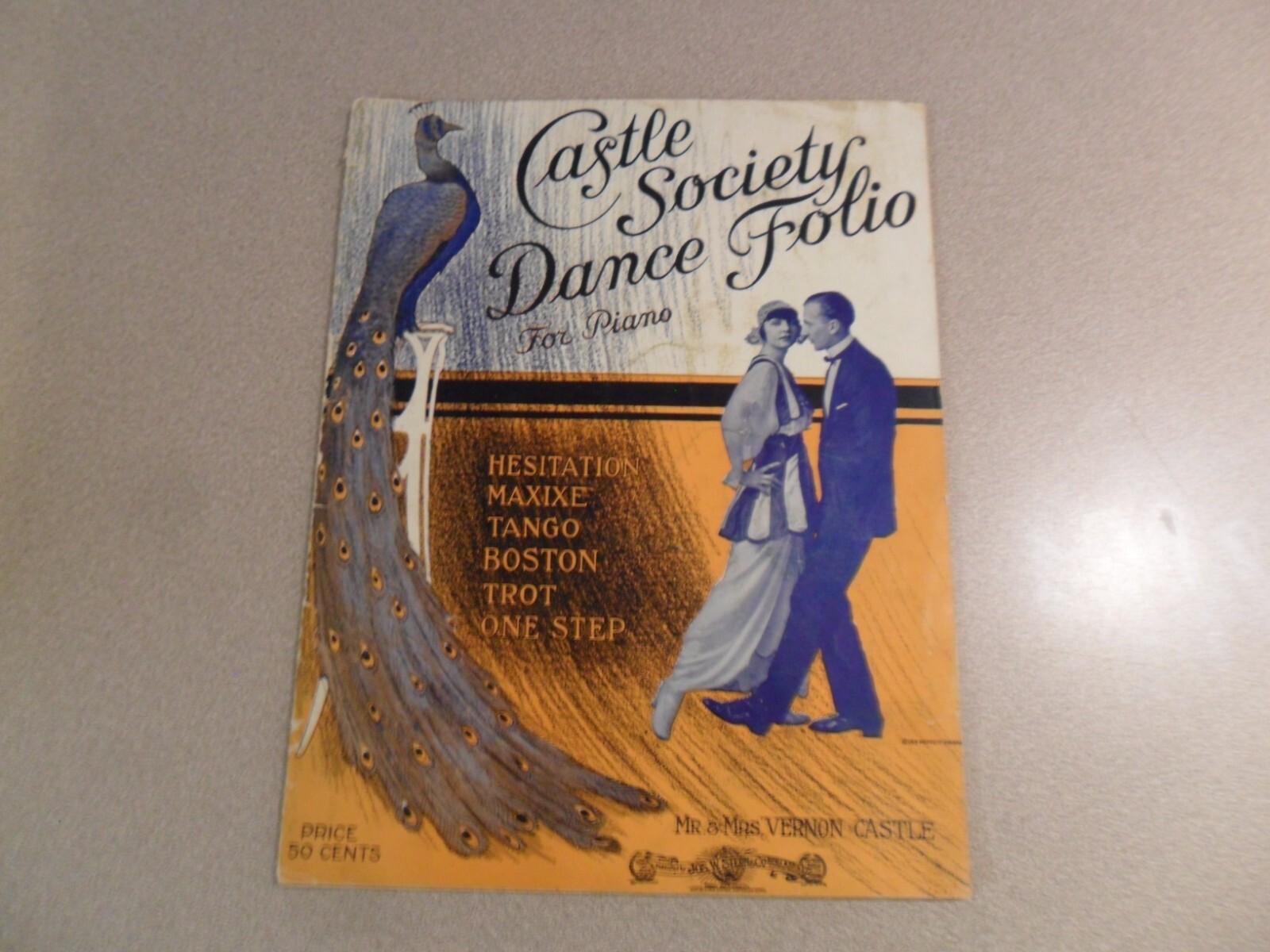 1914 CASTLE SOCIETY DANCE FOLIO For Piano Vintage Music Book, 9 Songs, 32 pages