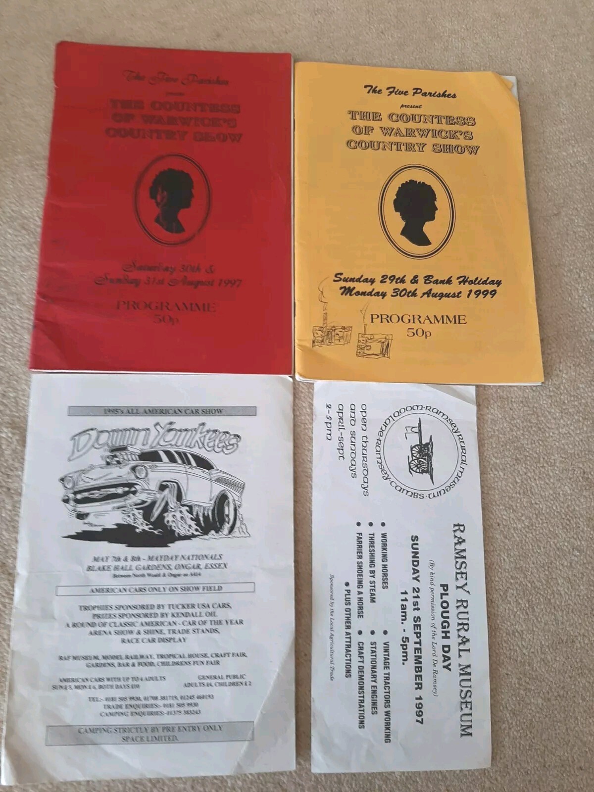 countess of warwick’s country show programmes 1997 and 1999